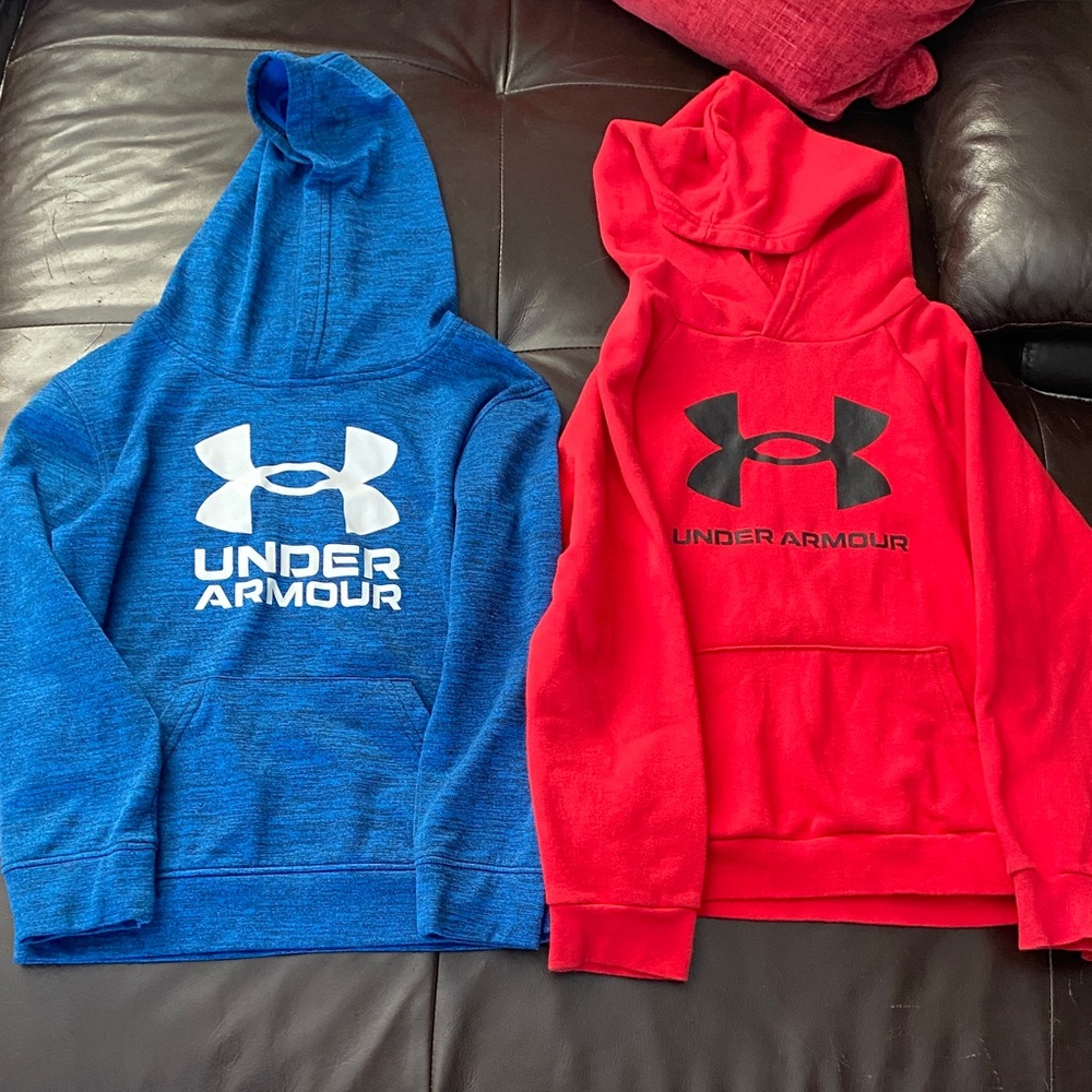 Under Armour Kids Blue and Red Sweatshirts set $10 for both EUC